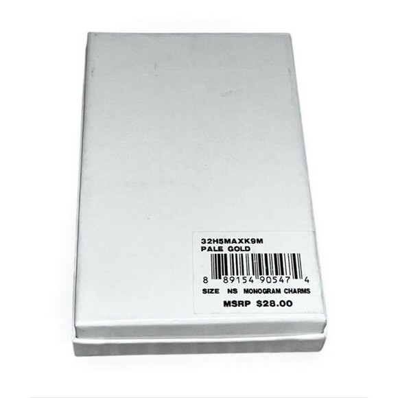 Michael Kors Pale Gold Lightning Bolt Saffiano Leather Bag Charm Keychain NIB - Picture 4 of 15